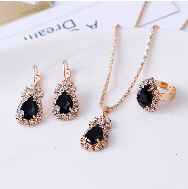 Casual Water Droplets Artificial Gemstones Artificial Rhinestones Women's Earrings Necklace