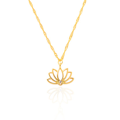 Fashion Lotus Alloy Plating Pendant Necklace 1 Piece