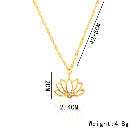 Fashion Lotus Alloy Plating Pendant Necklace 1 Piece