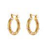 1 Pair Fashion Geometric Stainless Steel Pearl Zircon Gold Plated Earrings