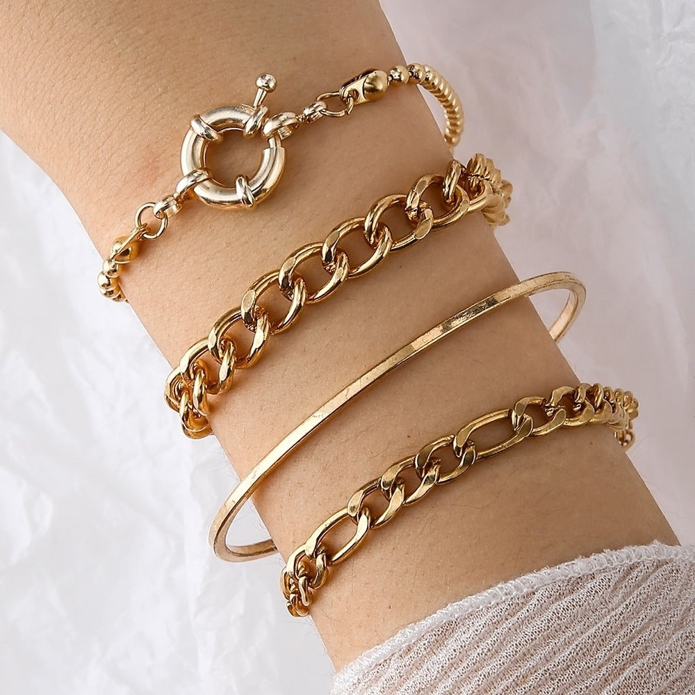 Fashion Geometric Alloy Plating Bracelets 1 Set