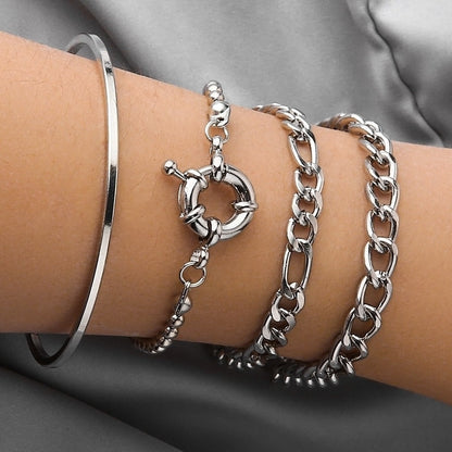 Fashion Geometric Alloy Plating Bracelets 1 Set