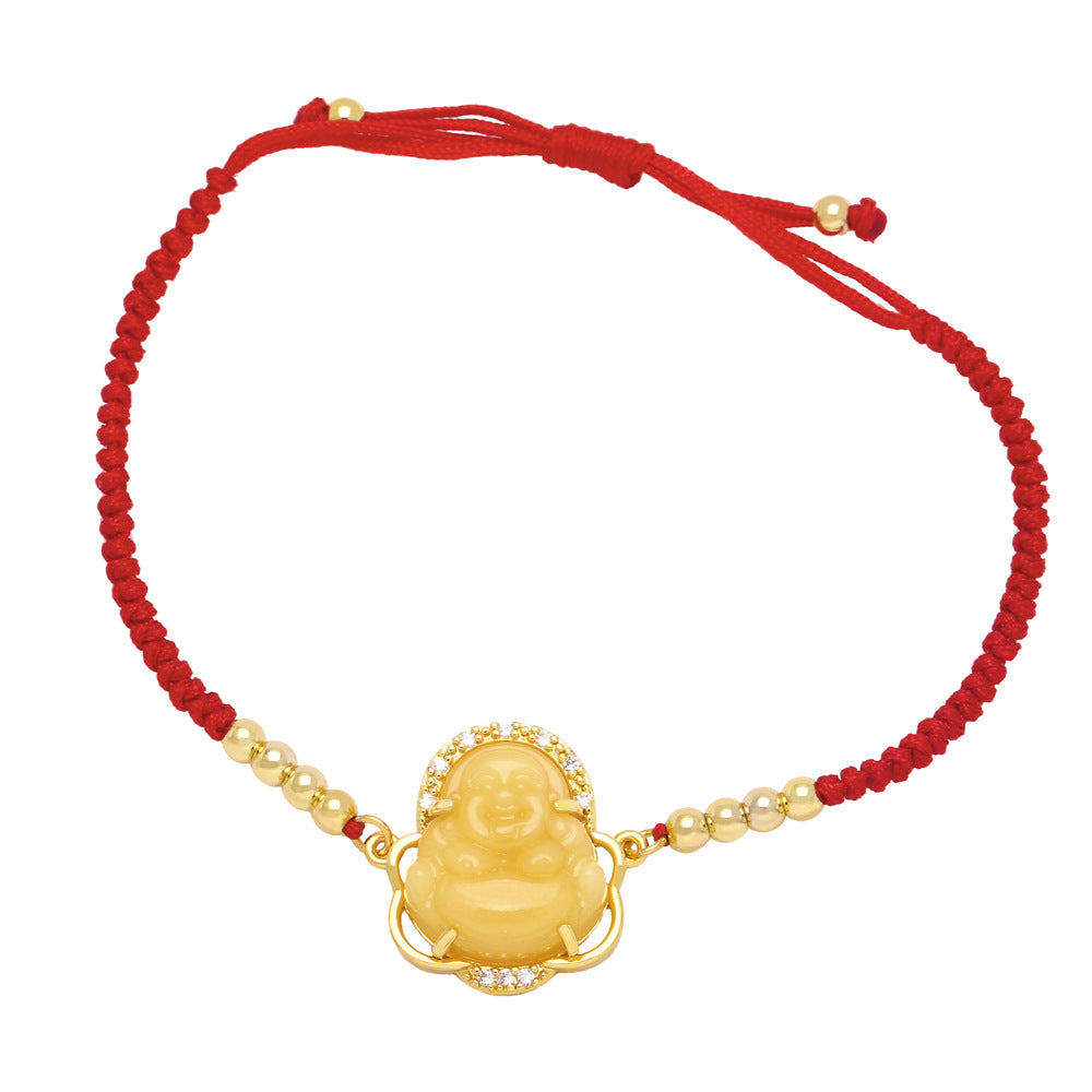 Fashion Buddha Copper Bracelets Beaded Gold Plated Zircon Copper Bracelets
