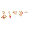 Sweet Bear Gold Plated Brass Zircon Ear Studs