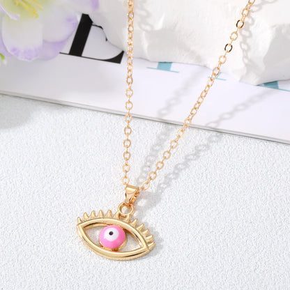 Fashion Devil's Eye Alloy Stoving Varnish Pendant Necklace 1 Piece