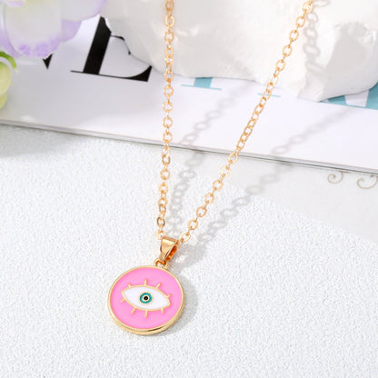 Fashion Devil's Eye Alloy Stoving Varnish Pendant Necklace 1 Piece