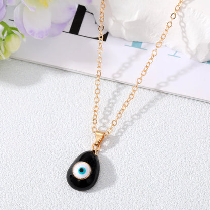 Fashion Devil's Eye Alloy Stoving Varnish Pendant Necklace 1 Piece