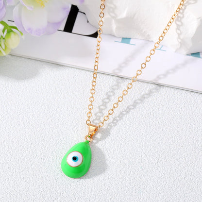 Fashion Devil's Eye Alloy Stoving Varnish Pendant Necklace 1 Piece