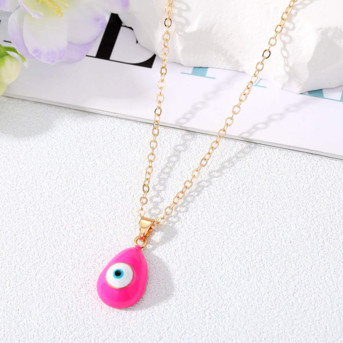 Fashion Devil's Eye Alloy Stoving Varnish Pendant Necklace 1 Piece