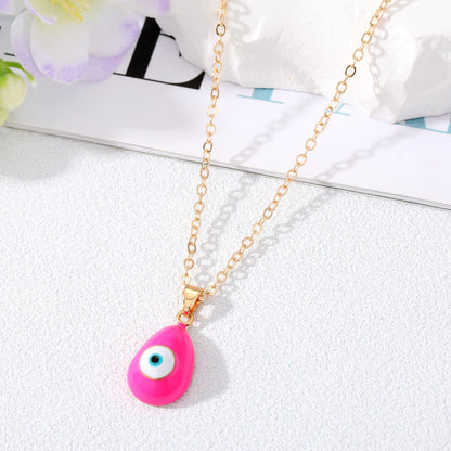 Fashion Devil's Eye Alloy Stoving Varnish Pendant Necklace 1 Piece