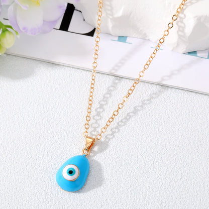 Fashion Devil's Eye Alloy Stoving Varnish Pendant Necklace 1 Piece