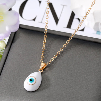 Fashion Devil's Eye Alloy Stoving Varnish Pendant Necklace 1 Piece