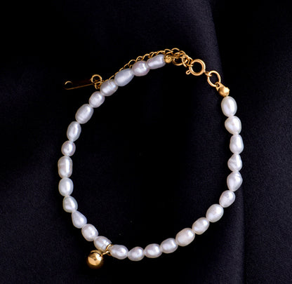 Fashion Geometric Titanium Steel Bracelets Plating Pearl Stainless Steel Bracelets