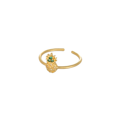 Cute Fruit Bear Alloy Plating Zircon Women's Open Ring