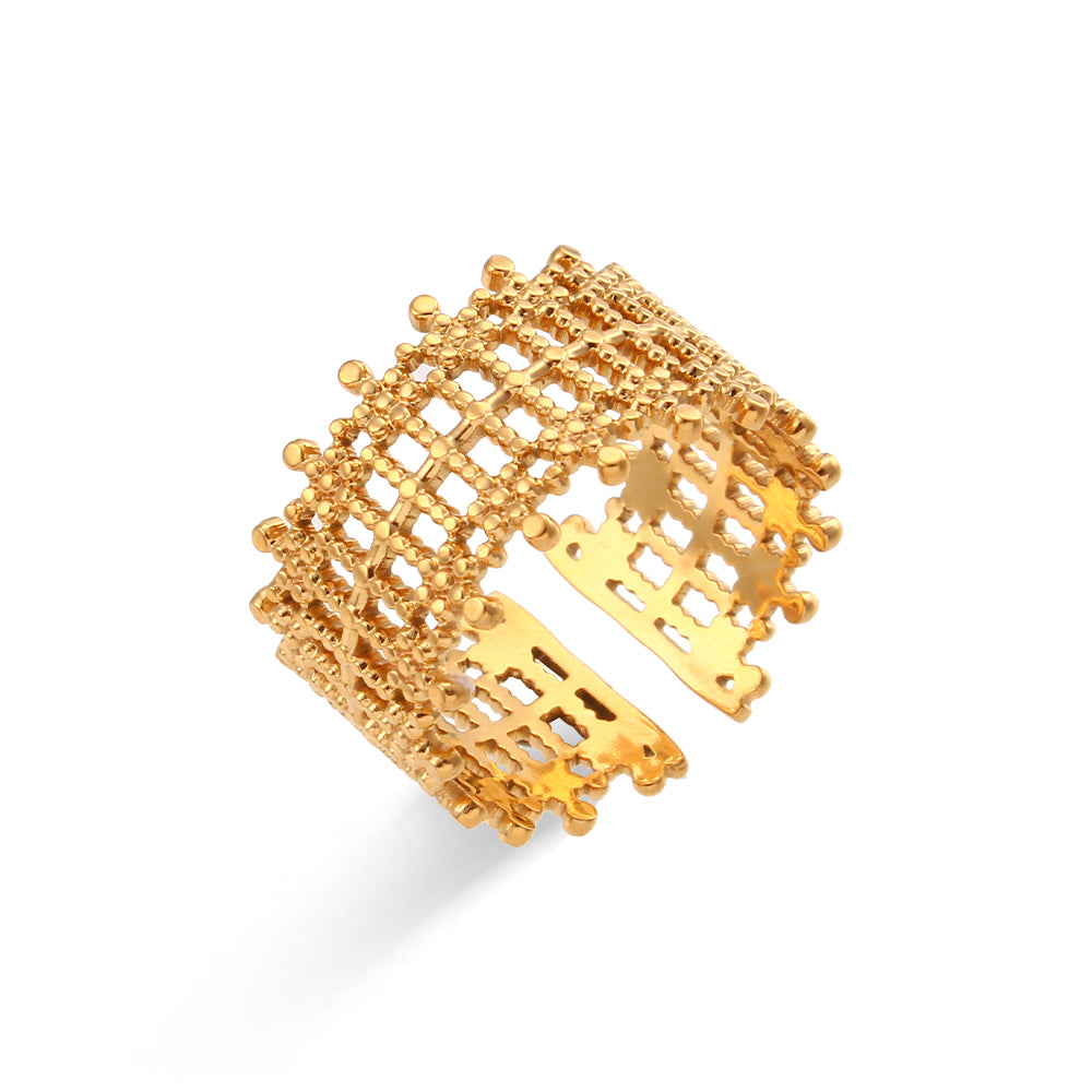 Fashion Geometric Stainless Steel Plating Gold Plated Open Ring