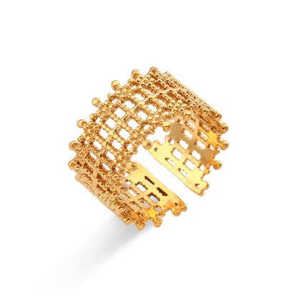 Fashion Geometric Stainless Steel Plating Gold Plated Open Ring