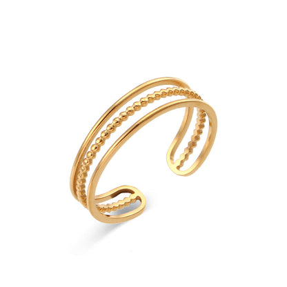 Fashion Geometric Stainless Steel Plating Gold Plated Open Ring