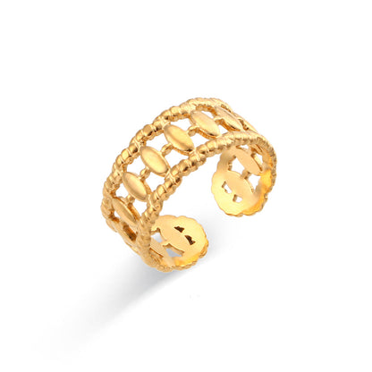 Fashion Geometric Stainless Steel Plating Gold Plated Open Ring