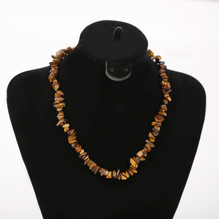 Ethnic Style Geometric Resin Beaded Natural Stone Necklace