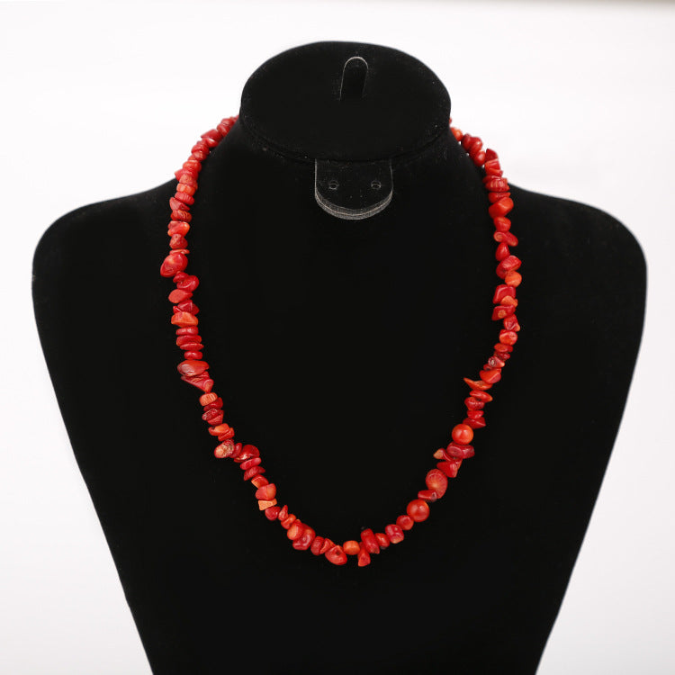 Ethnic Style Geometric Resin Beaded Natural Stone Necklace