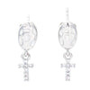 Retro Cross Copper Drop Earrings Plating Inlay Zircon Copper Earrings