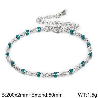 New Simple Stainless Steel Resin Steel Color Bead Necklace Accessories Wholesale