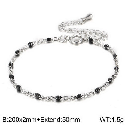 New Simple Stainless Steel Resin Steel Color Bead Necklace Accessories Wholesale