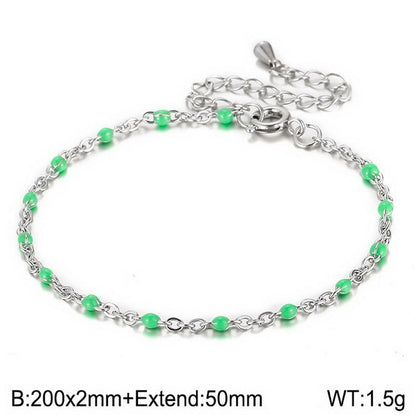 New Simple Stainless Steel Resin Steel Color Bead Necklace Accessories Wholesale