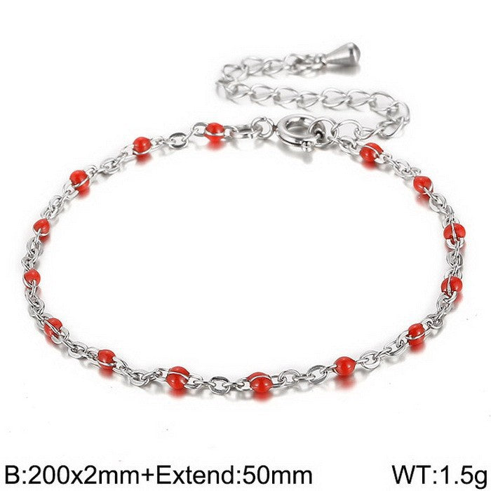 New Simple Stainless Steel Resin Steel Color Bead Necklace Accessories Wholesale