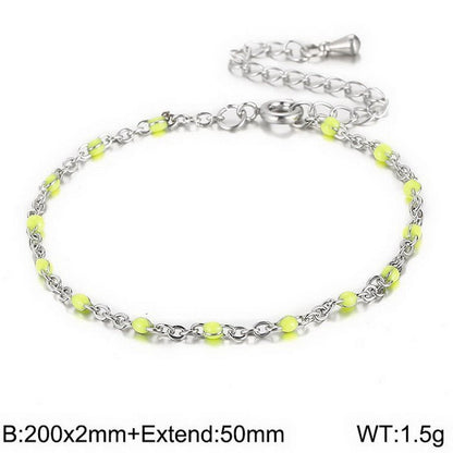 New Simple Stainless Steel Resin Steel Color Bead Necklace Accessories Wholesale