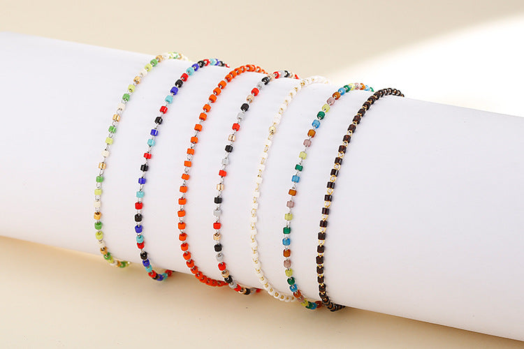 New Stainless Steel Bracelet Woven Chain Ethnic Style Multicolor Fashion Diy Necklace Wholesale