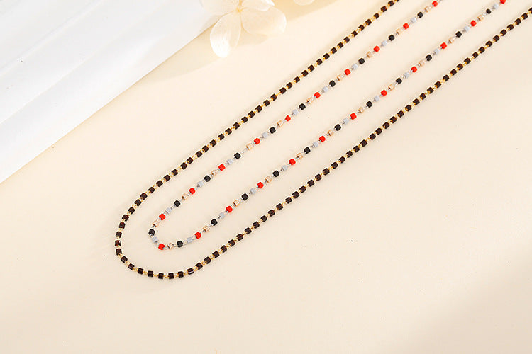 New Stainless Steel Bracelet Woven Chain Ethnic Style Multicolor Fashion Diy Necklace Wholesale