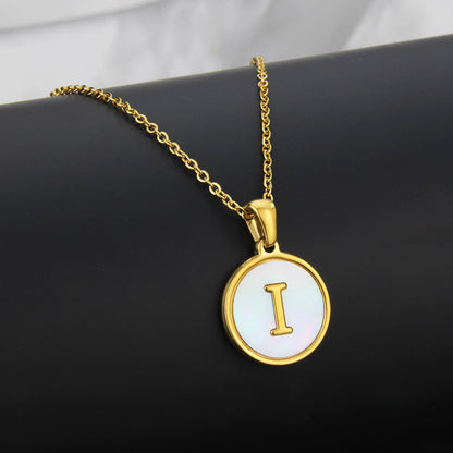 Simple Style Round Letter Titanium Steel Plating Necklace