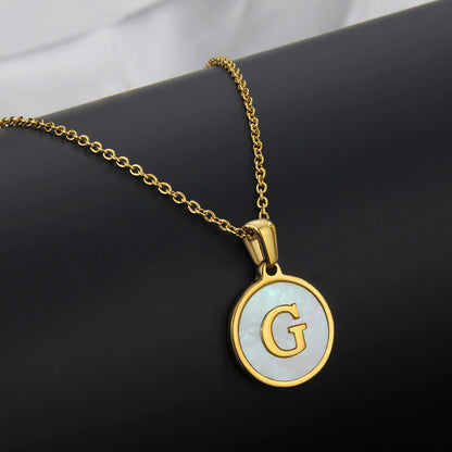 Simple Style Round Letter Titanium Steel Plating Necklace