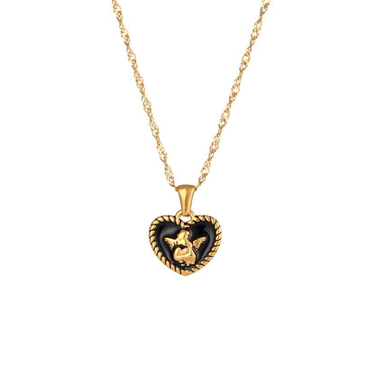 Fashion Heart Shape Stainless Steel Pendant Necklace Plating Stainless Steel Necklaces