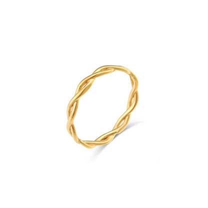 Lady Geometric Stainless Steel Plating Gold Plated Rings