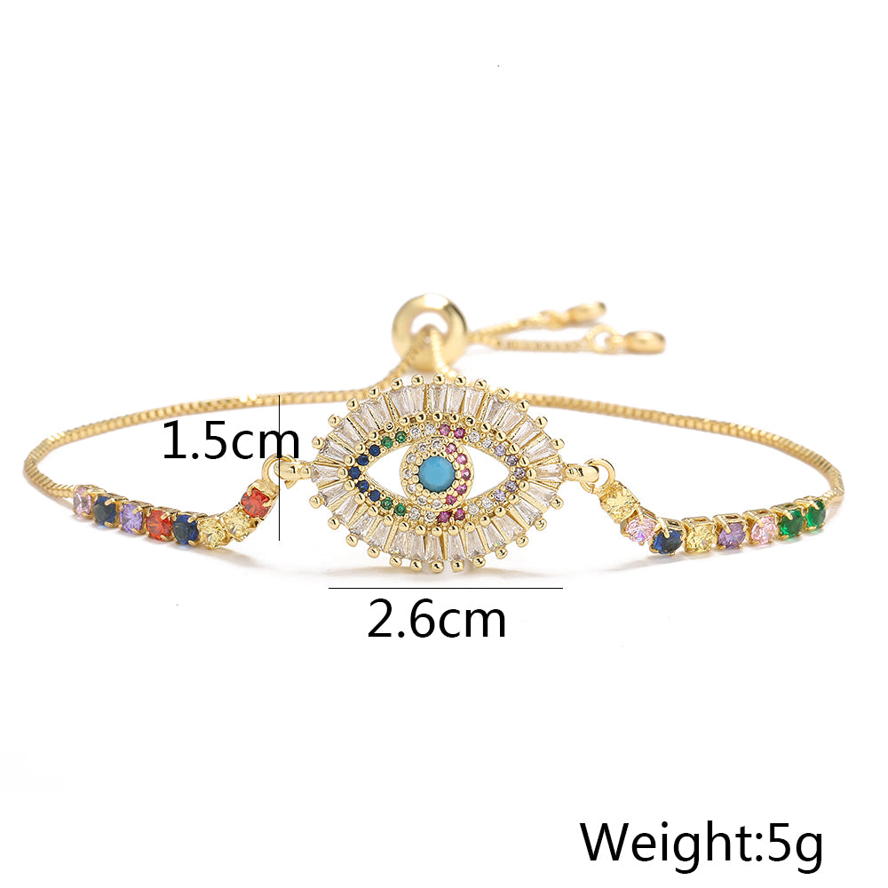 Fashion Eye Copper Bracelets Inlay Zircon Copper Bracelets