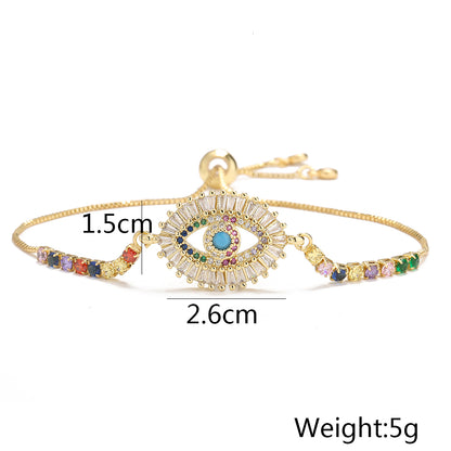 Fashion Eye Copper Bracelets Inlay Zircon Copper Bracelets