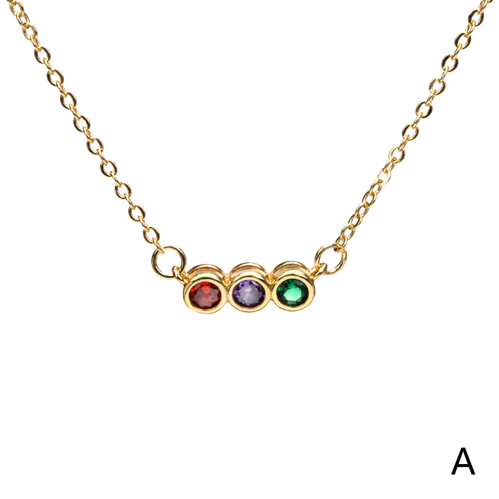 Fashion Round Copper Necklace Inlay Zircon Copper Necklaces