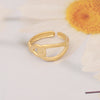 Fashion Geometric Stainless Steel Plating Open Ring