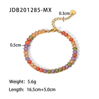 Fashion Oval Stainless Steel Bracelets Plating Zircon Stainless Steel Bracelets