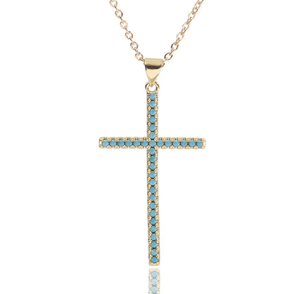 Fashion Cross Copper Pendant Necklace In Bulk