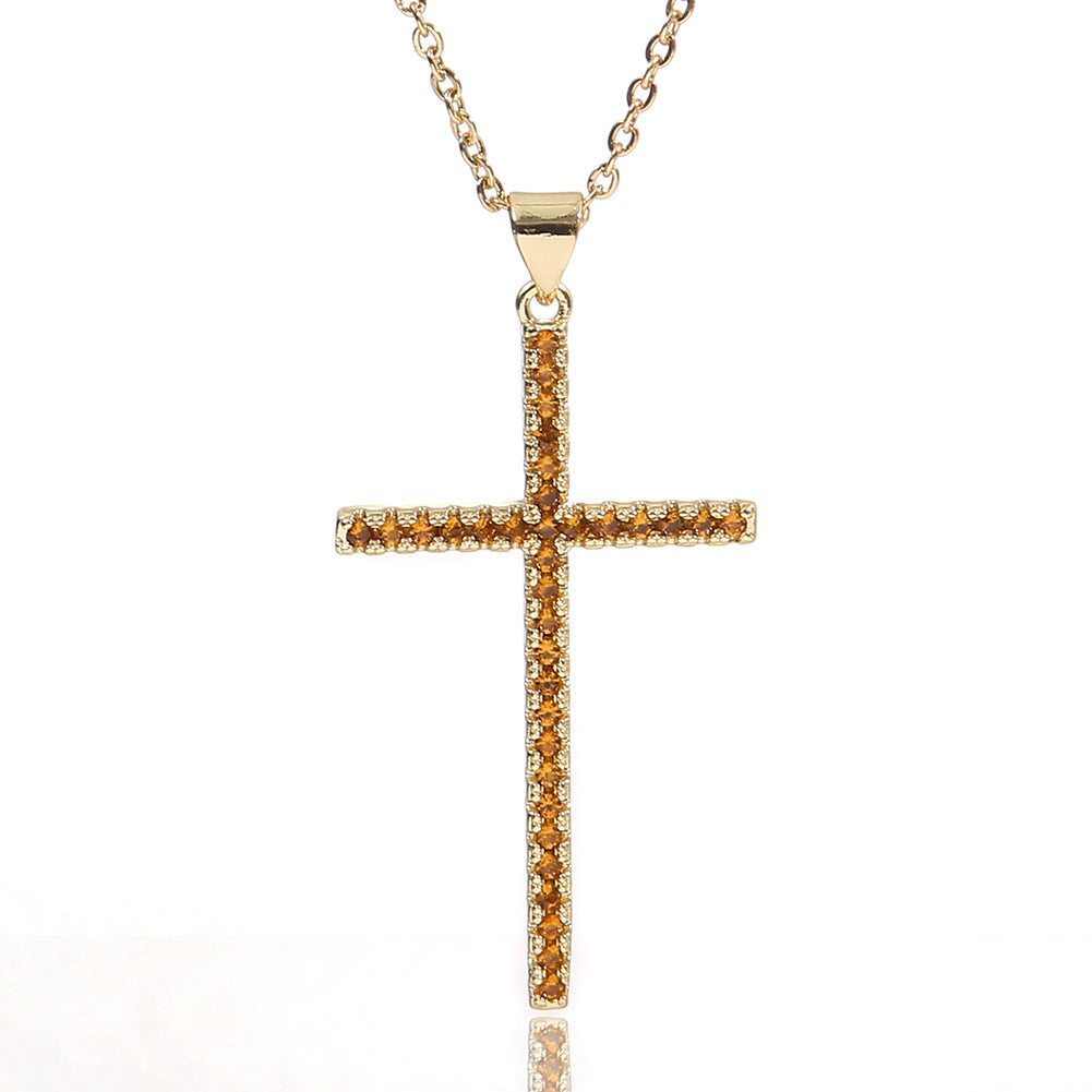 Fashion Cross Copper Pendant Necklace In Bulk