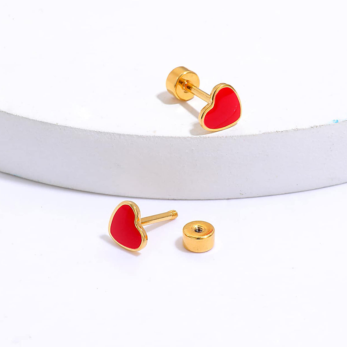 Simple Style Heart Shape Stainless Steel Ear Studs Stainless Steel Earrings