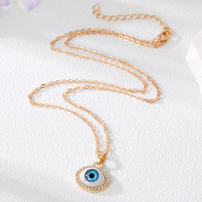 Simple Style Eye Alloy Inlaid Zircon Necklace 1 Piece