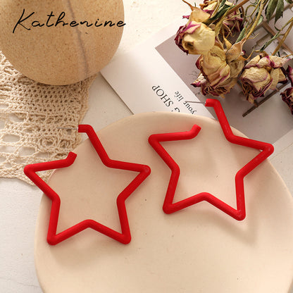 Sweet Star Arylic Alloy Spray Paint Earrings