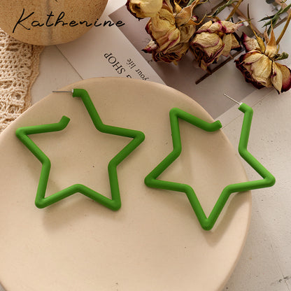 Sweet Star Arylic Alloy Spray Paint Earrings