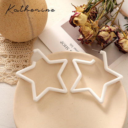 Sweet Star Arylic Alloy Spray Paint Earrings