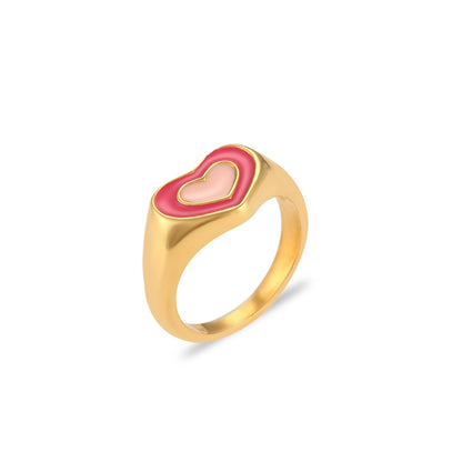 Fashion Heart Shape Stainless Steel Rings Plating Stainless Steel Rings