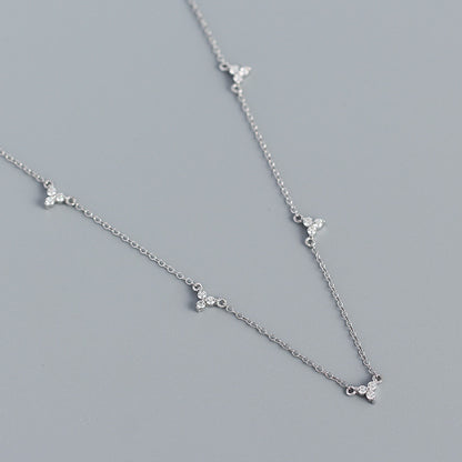 Fashion Geometric Sterling Silver Necklace Plating Metal Zircon 925 Silver Necklaces